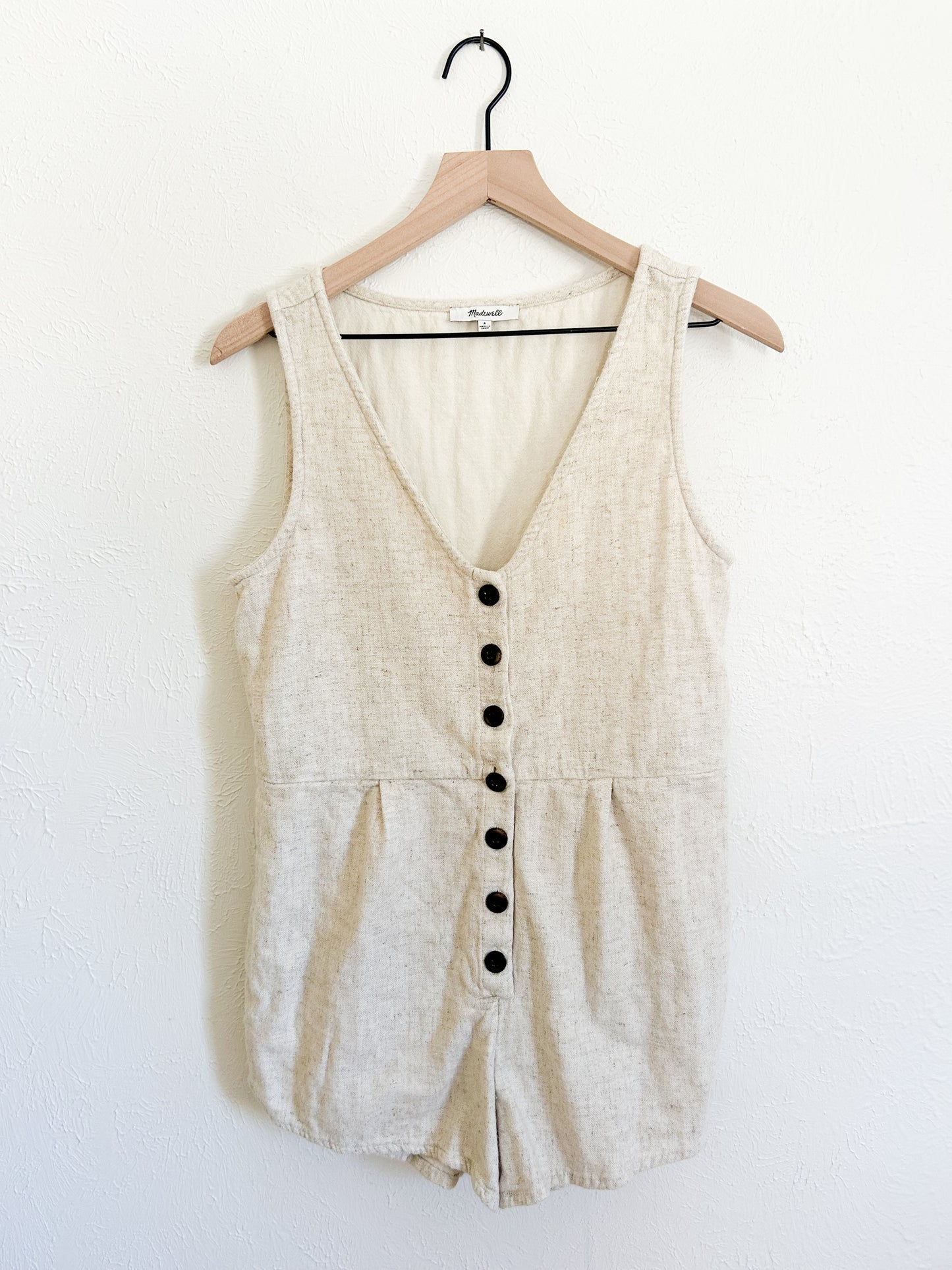 Madewell V-Neck Button Romper (6)