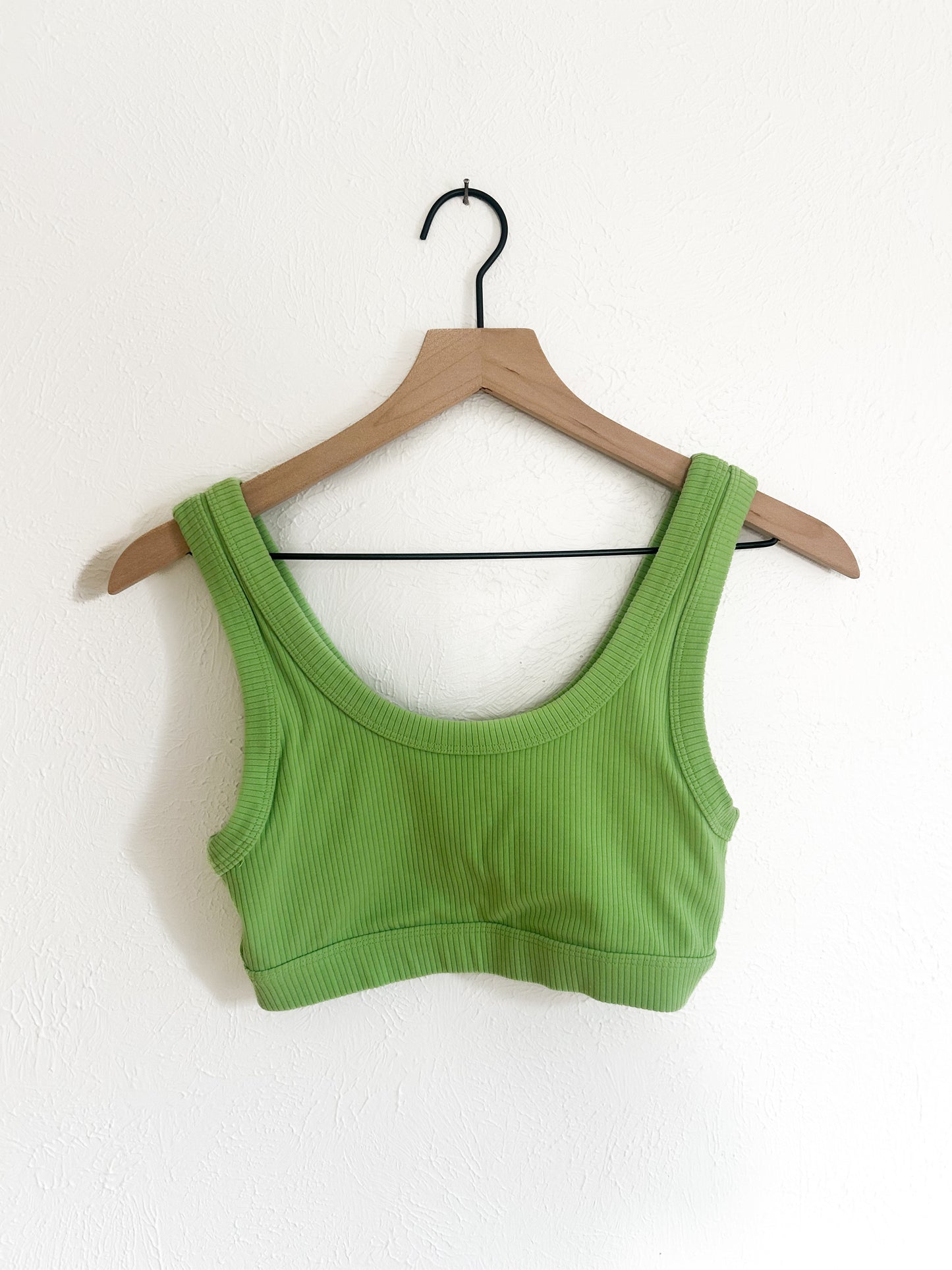 Alo Green Ribbed Sports Bra (S)
