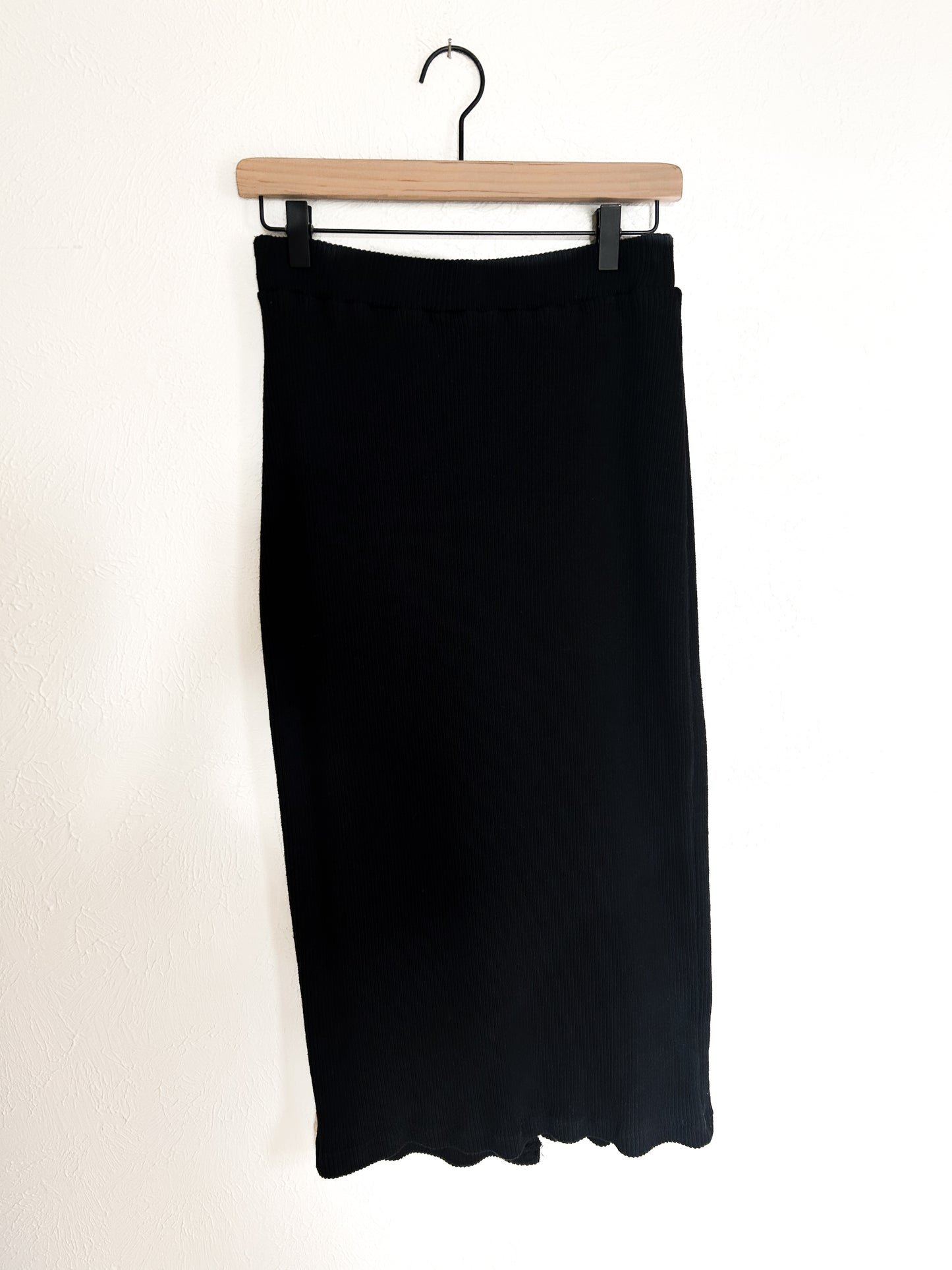 Free People Beach Black Ribbed Skirt (S)