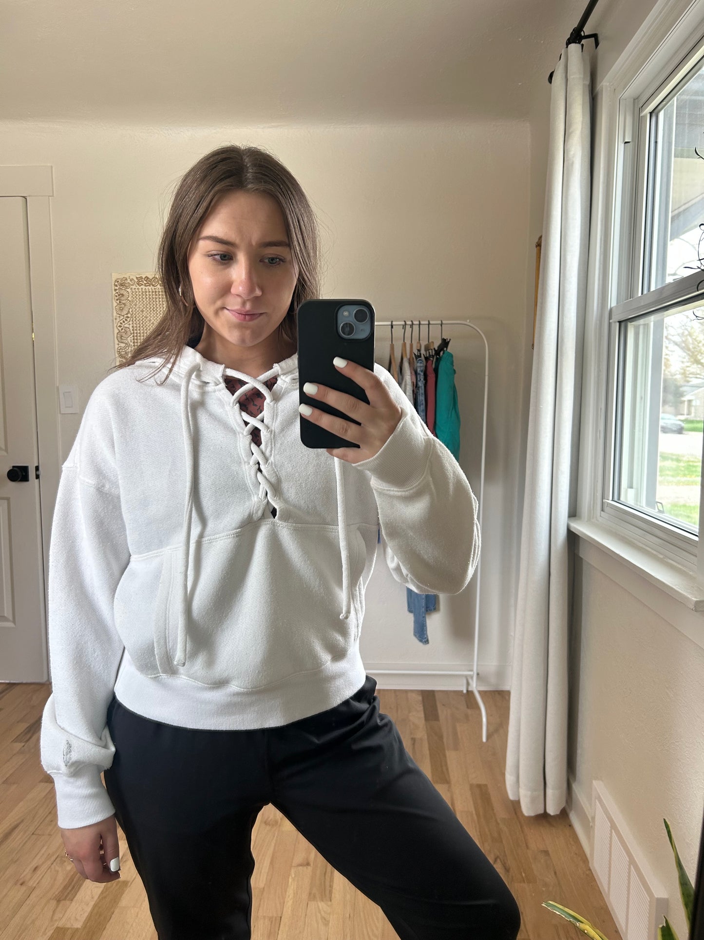Free People Movement ‘Believe It’ Lace Up Hoodie (S)