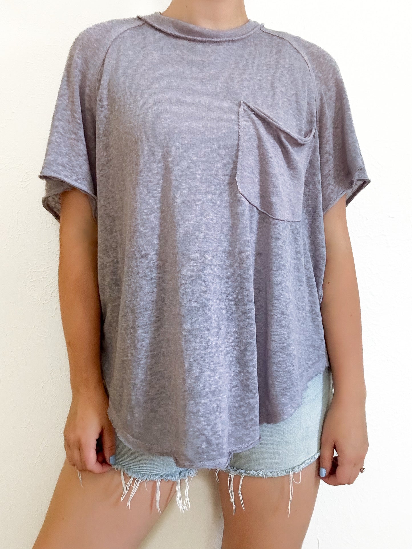 Free People Purple Pocket T-Shirt (S)