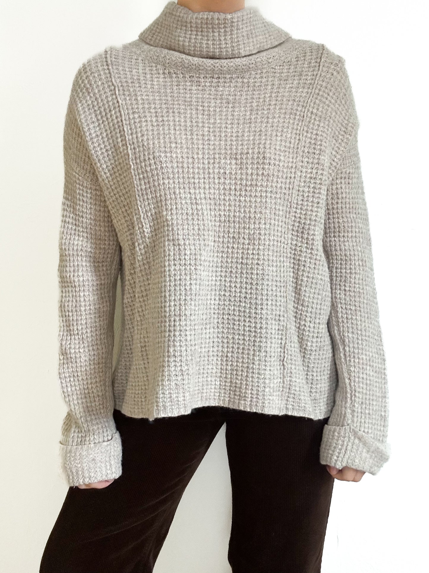 Free People ‘Sidewinder’ Waffle Knit Wool Sweater (S)