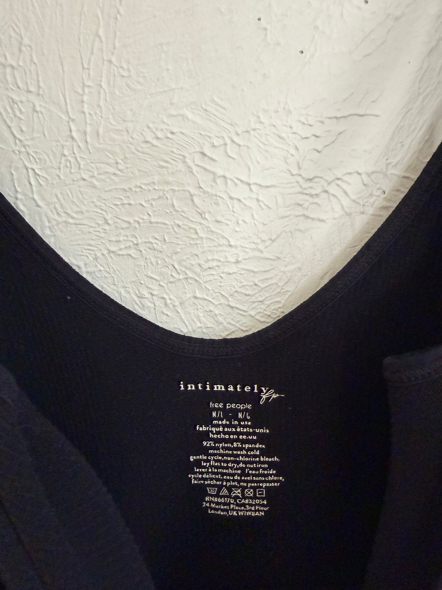 Intimately Free People Meg Seamless Black Crop Tank (M/L)