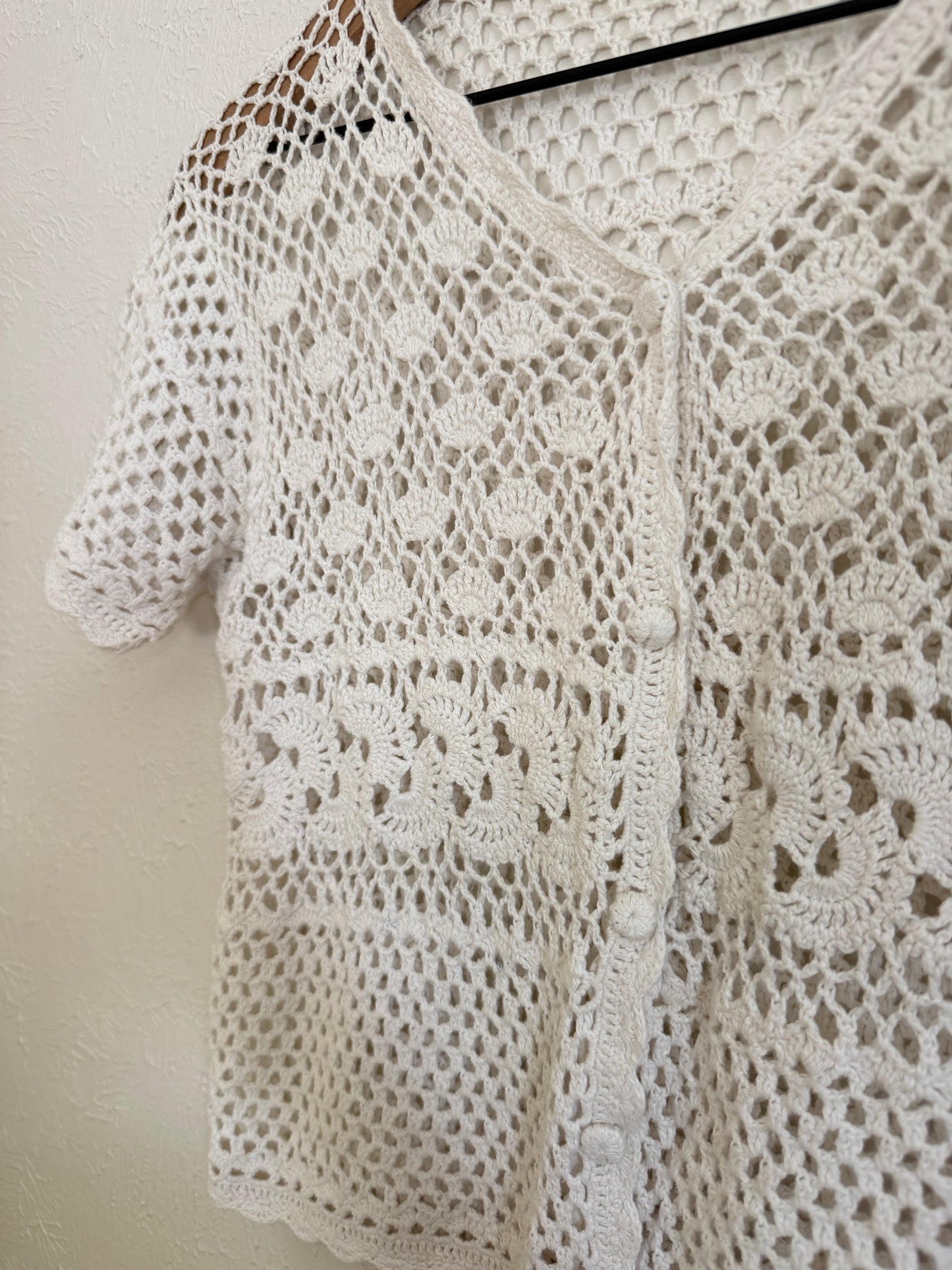 Vintage Crochet Cardigan Top (S)