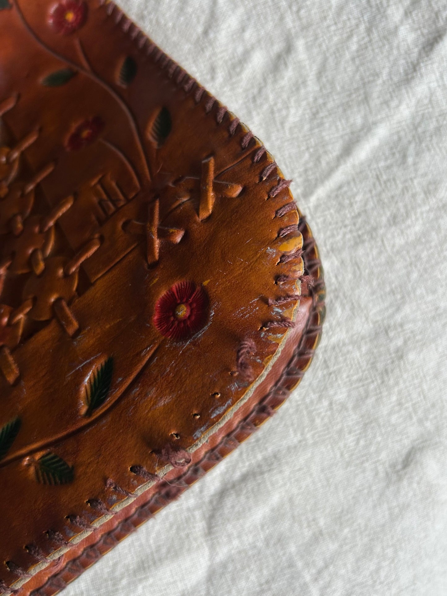 Vintage Floral Leather Purse