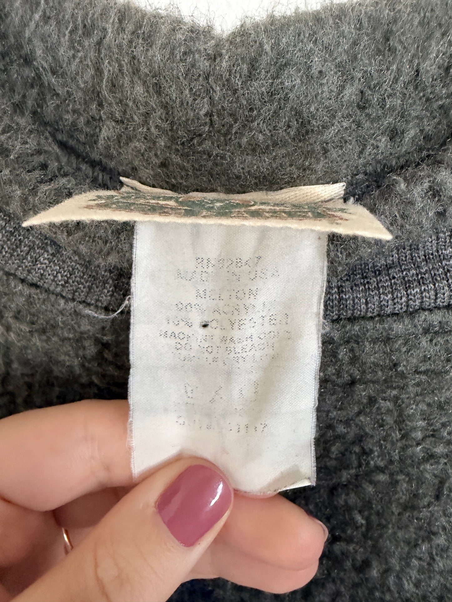 Buffalo & Tree Patterned Fleece Sweater (M/L)