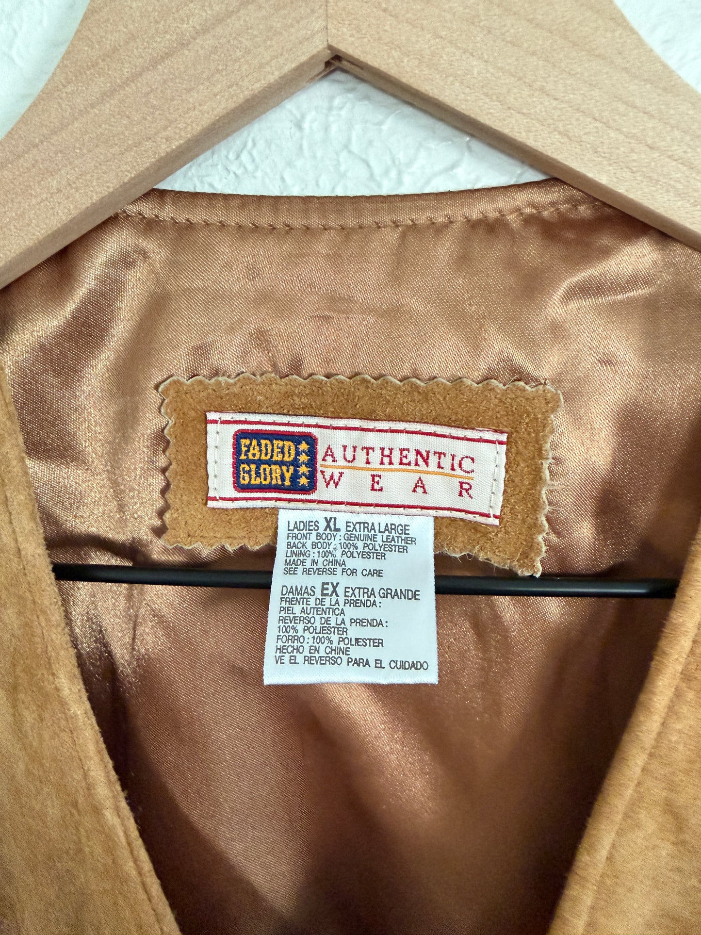 Vintage Faded Glory Leather Vest (XL)