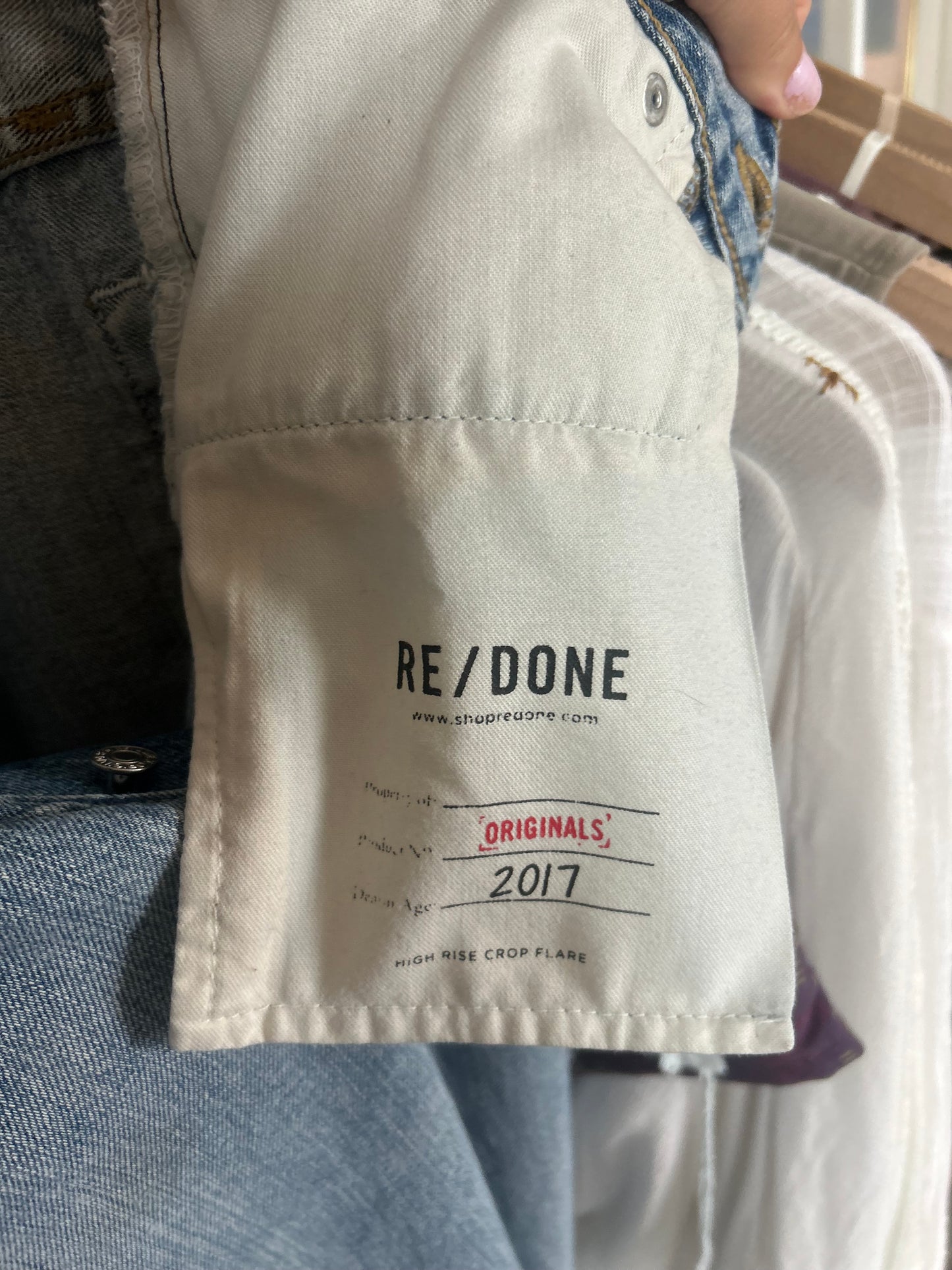 Re/Done High Rise Crop Flare Jeans (4/6)