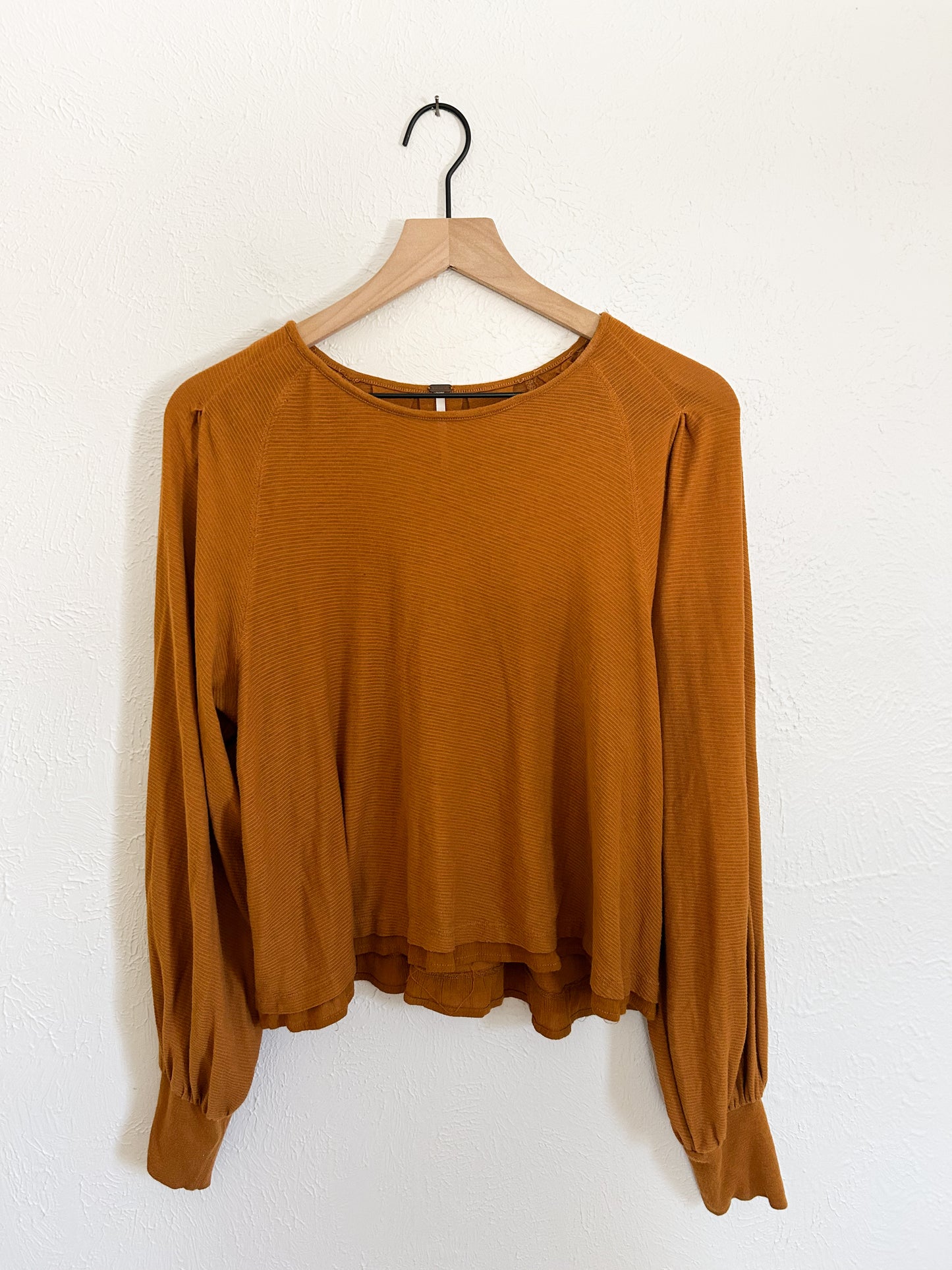 Free People ‘Billie’ Balloon Sleeve Top (L)