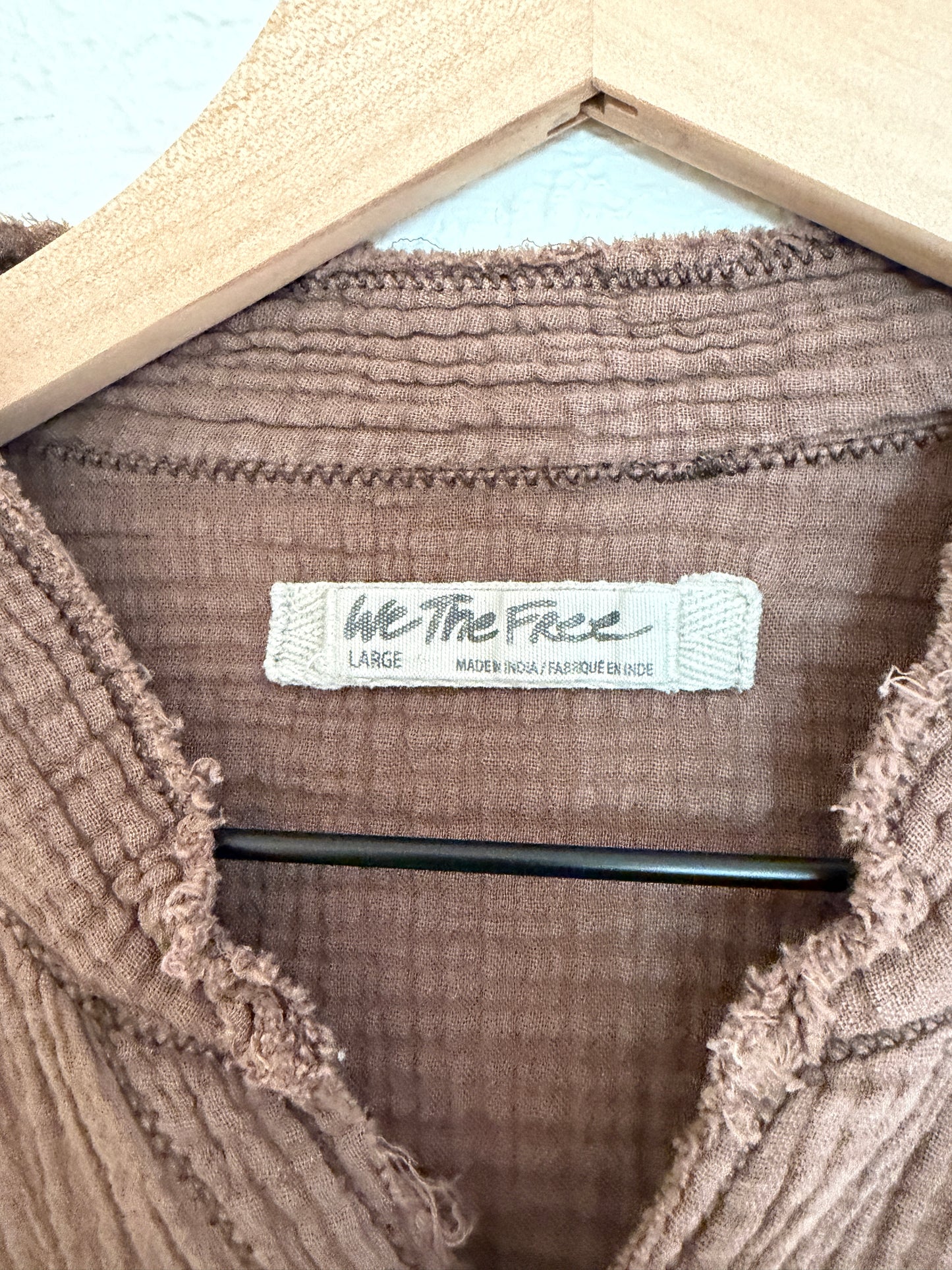 Free People Summer Daydream Brown Shirt (L)