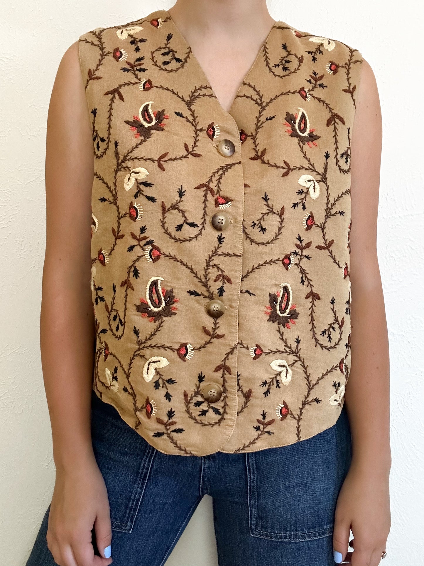 Susan Bristol Embroidered Vest (L)