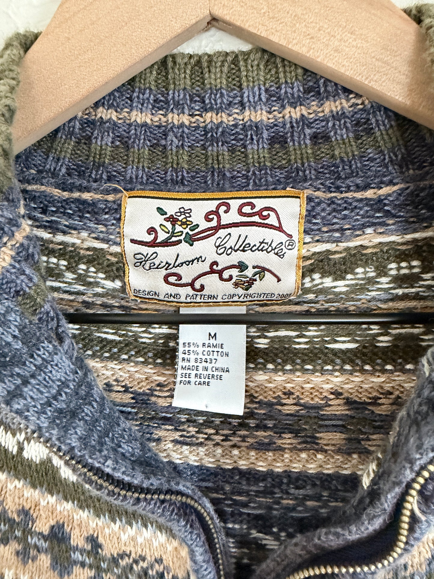 Heirloom Collectables ‘Fair Isle’ Vintage Zip Up (M)
