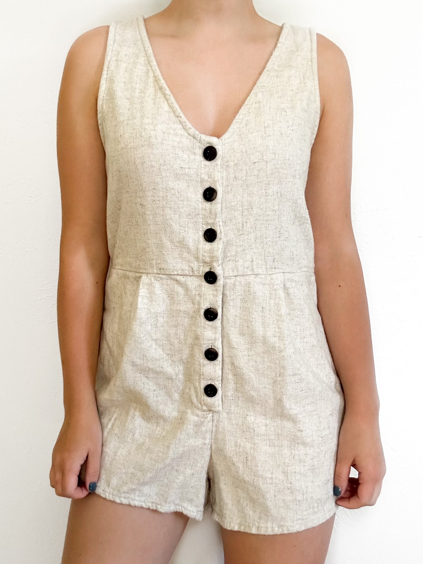 Madewell V-Neck Button Romper (6)