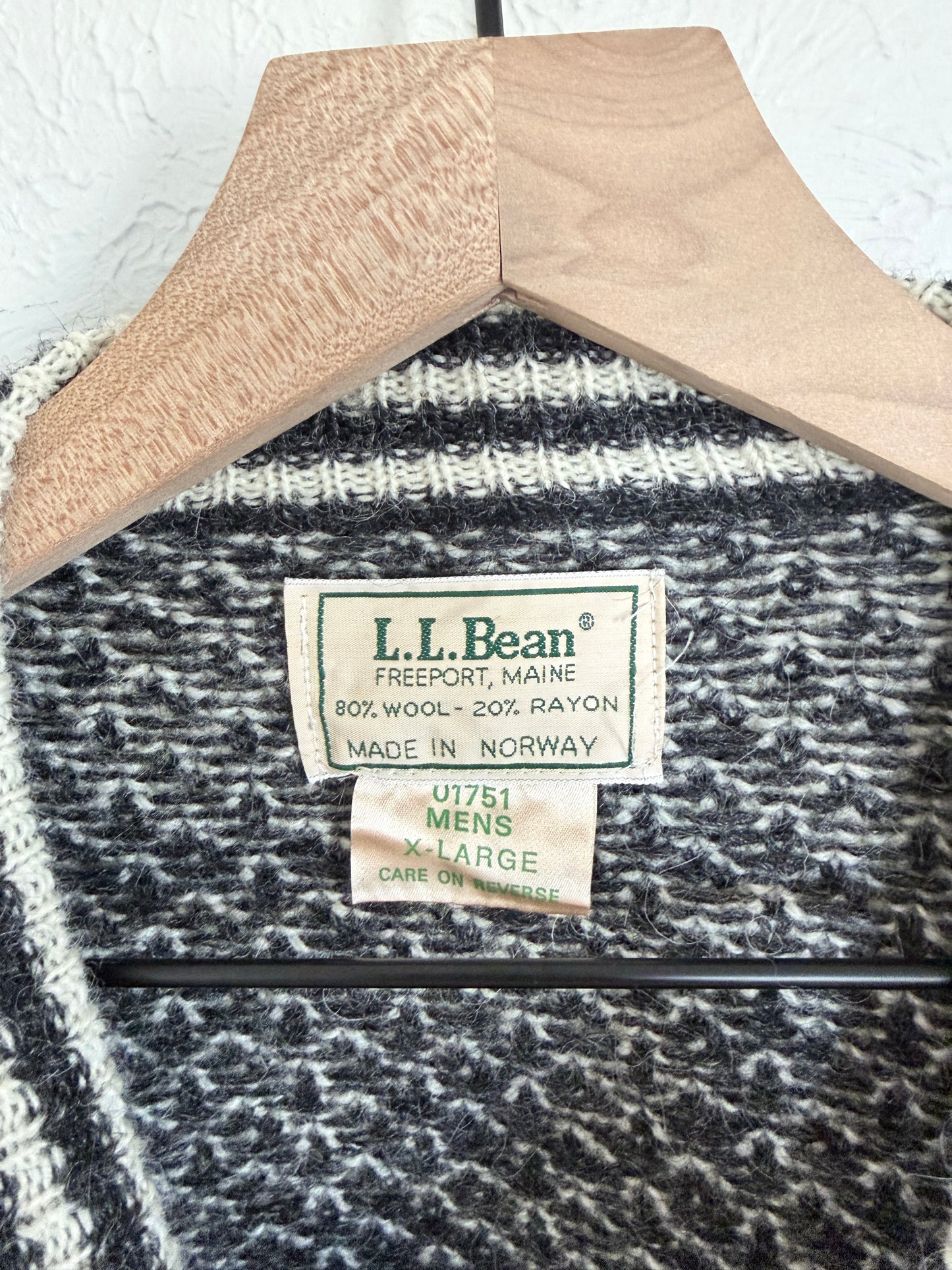 LL Bean Vintage Norwegian Bullseye Wool Sweater (XL)