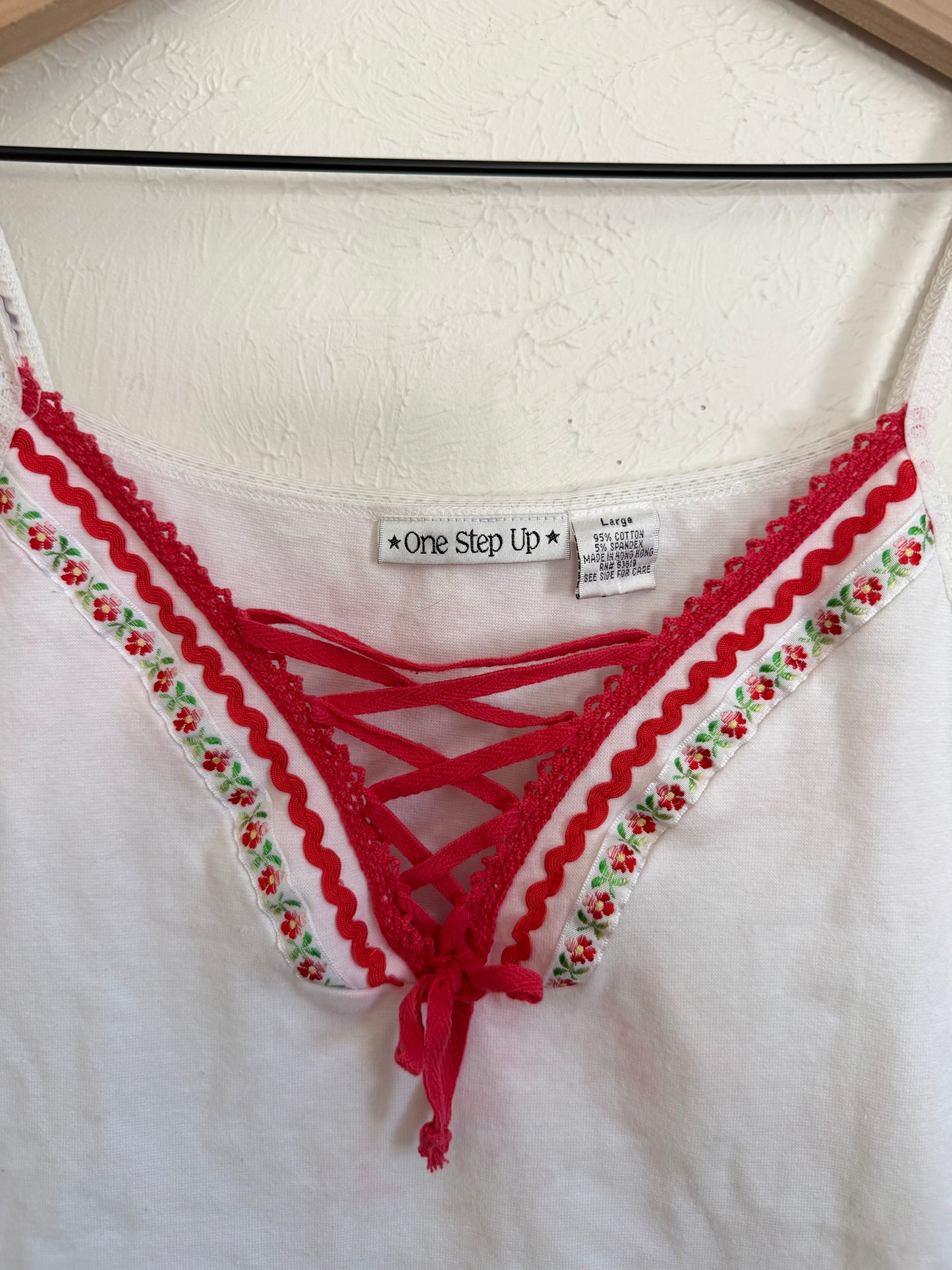 Vintage Floral Lace Up Tank (M)