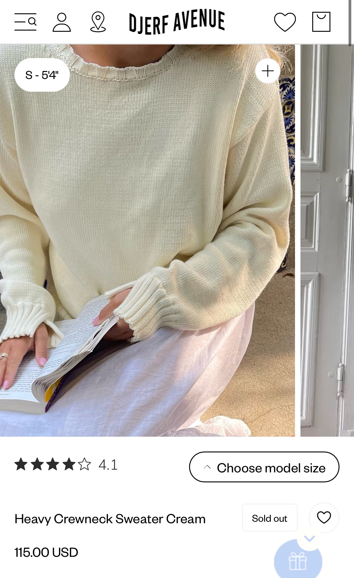 Djerf Avenue Cream Sweater (M)