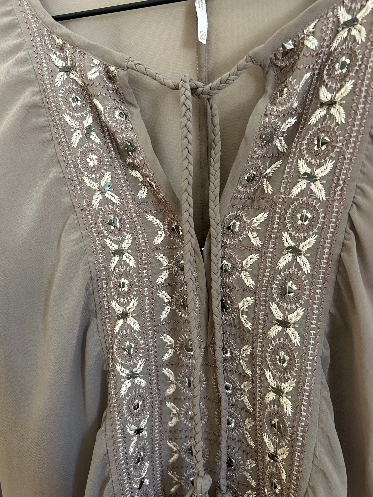 Free People Embroidered Oversized Sheer Tunic (S)