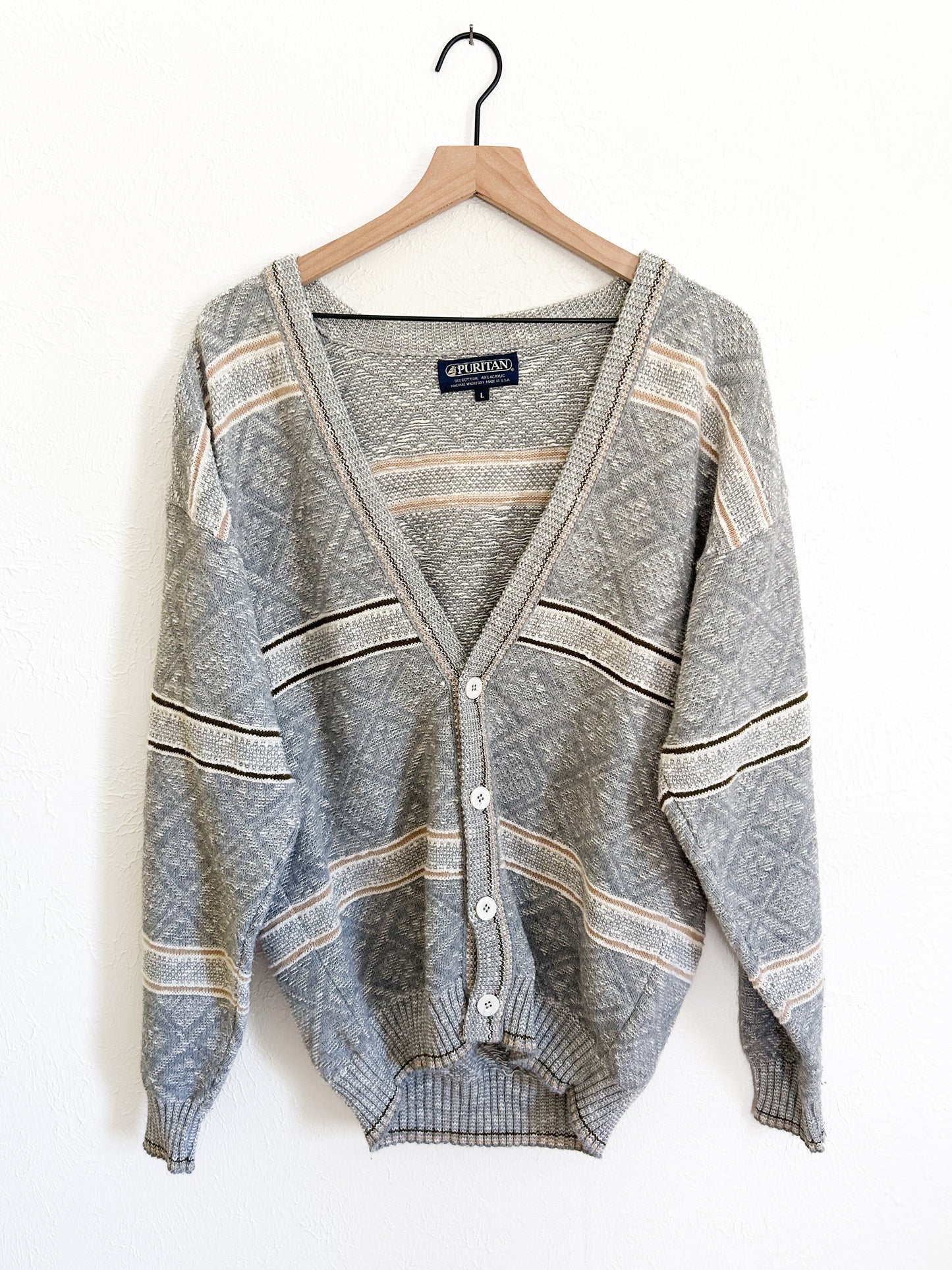 Vintage Patterned Cardigan (L)