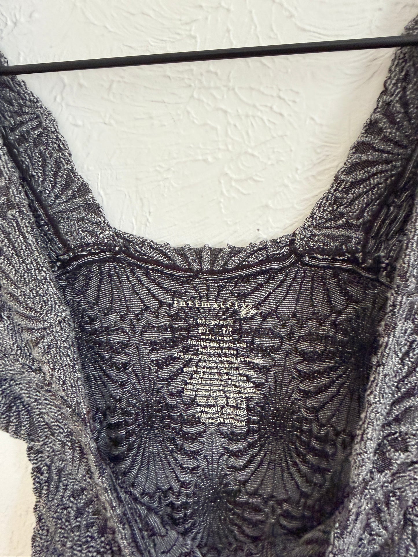 Free People ‘Love Letter’ Black Textured Tank (S)