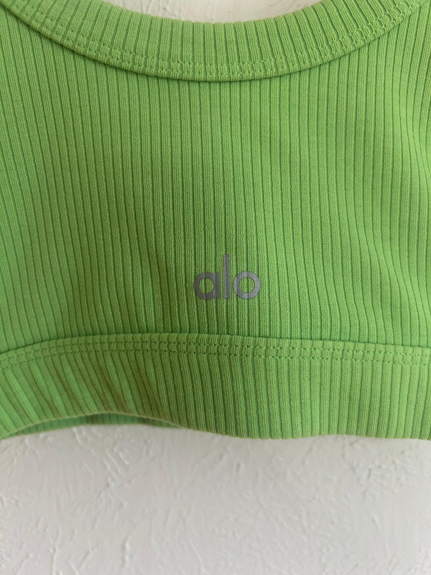 Alo Green Ribbed Sports Bra (S)