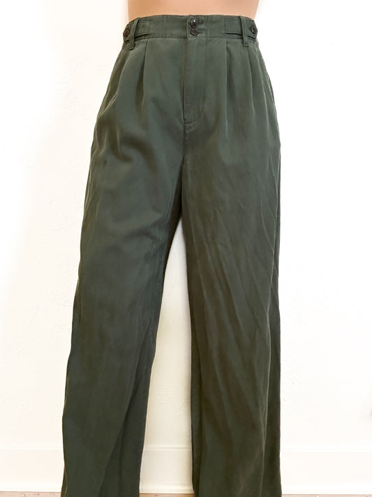Madewell ‘Harlow’ Green Wide Leg Pants (4)