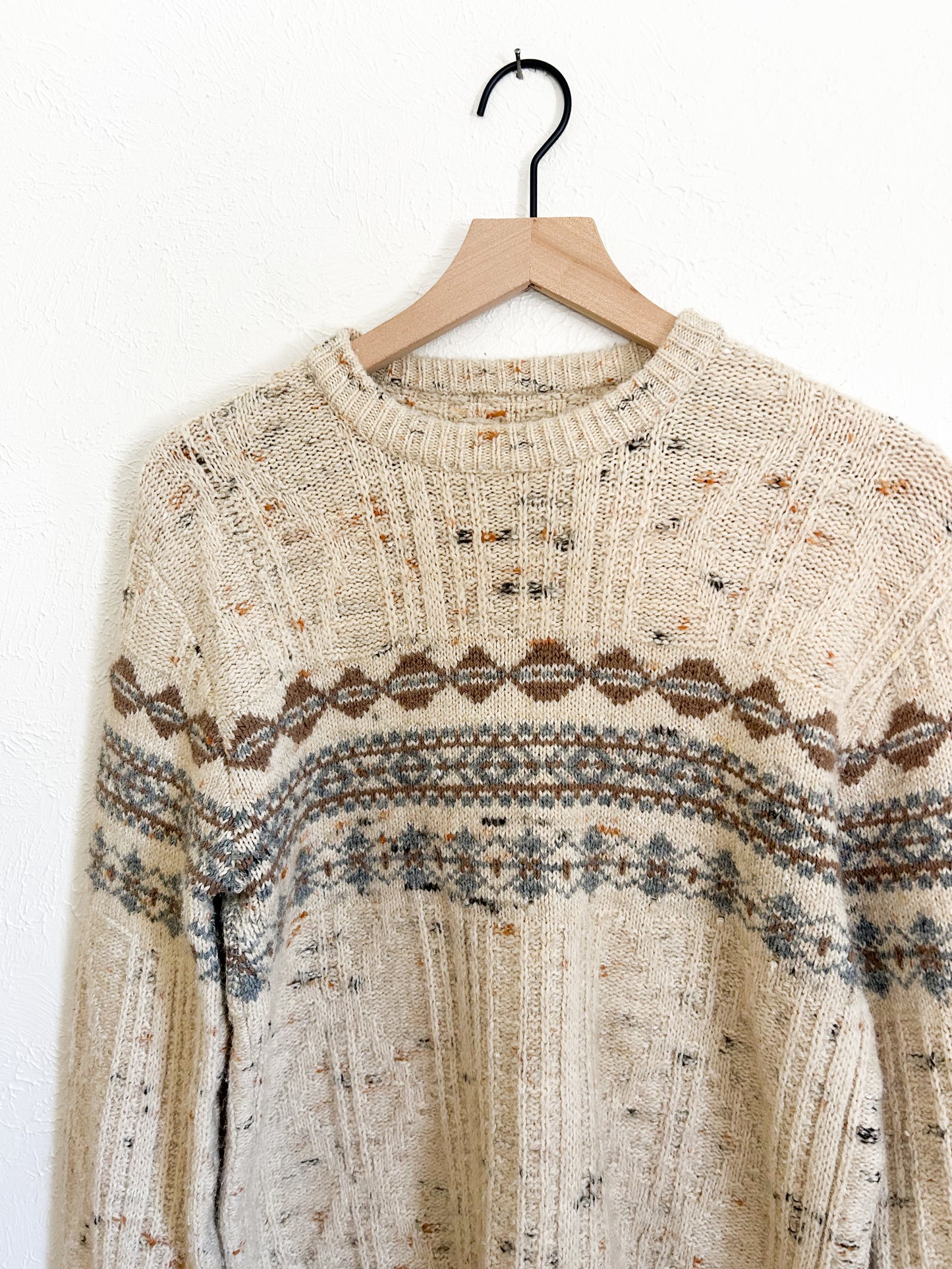 Knit Patterned Speckled Sweater (L)