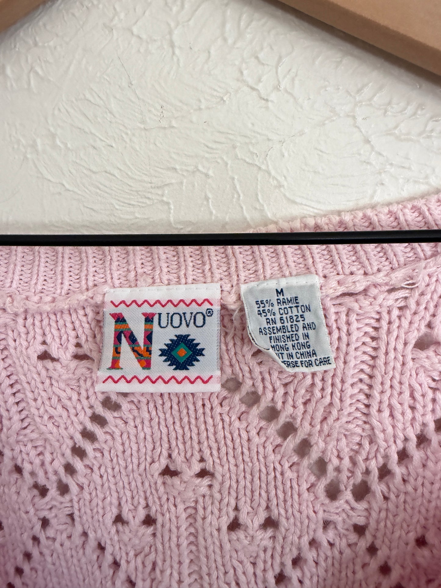 Vintage Nuovo Pink Knit Cardigan (M)