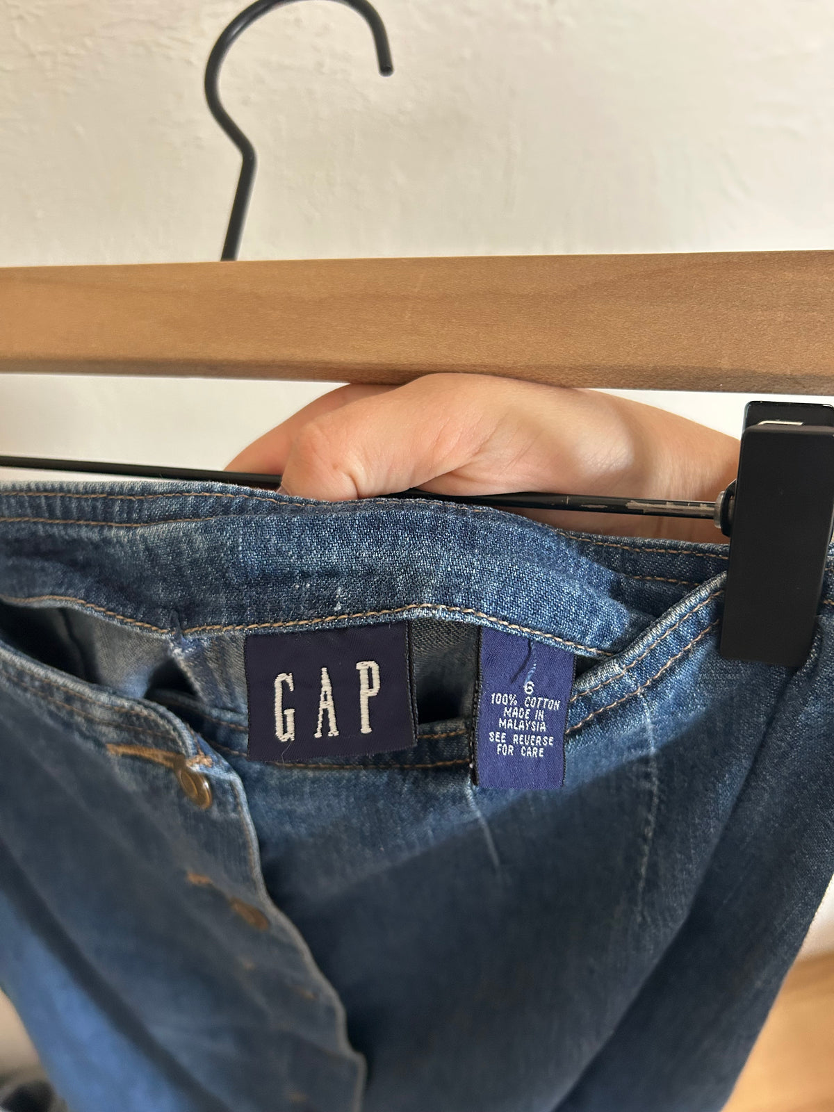 GAP Vintage Button Denim Maxi Skirt (6)