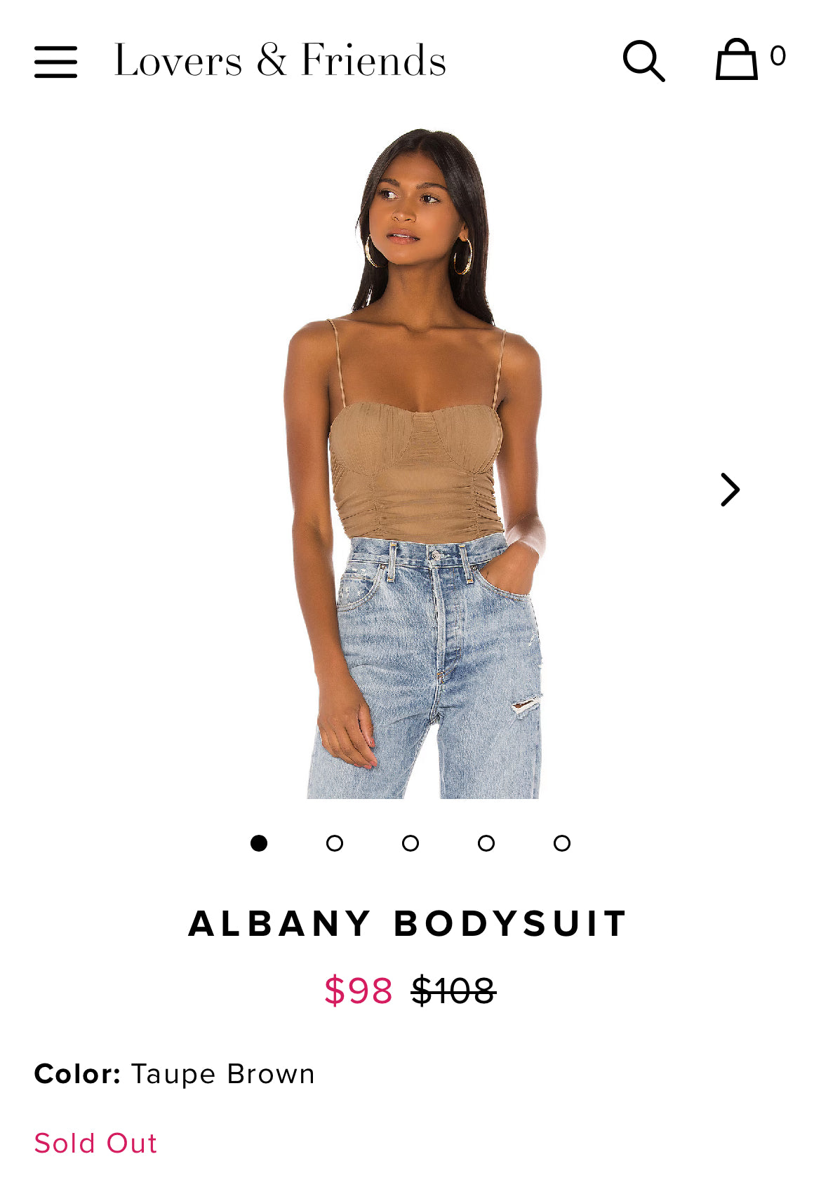 Lovers & Friends ‘Albany’ Bodysuit (S)