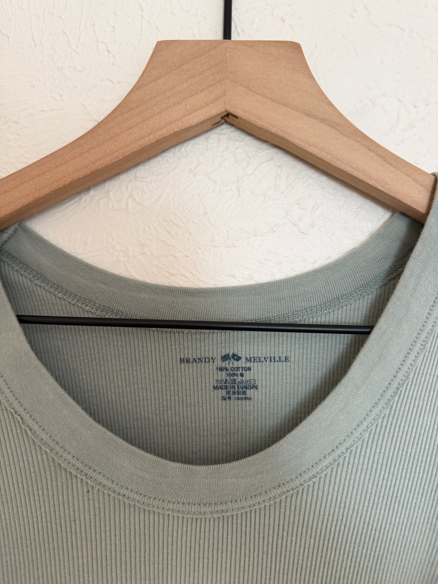 Brandy Melville Teal Cropped Cotton Tank (S)