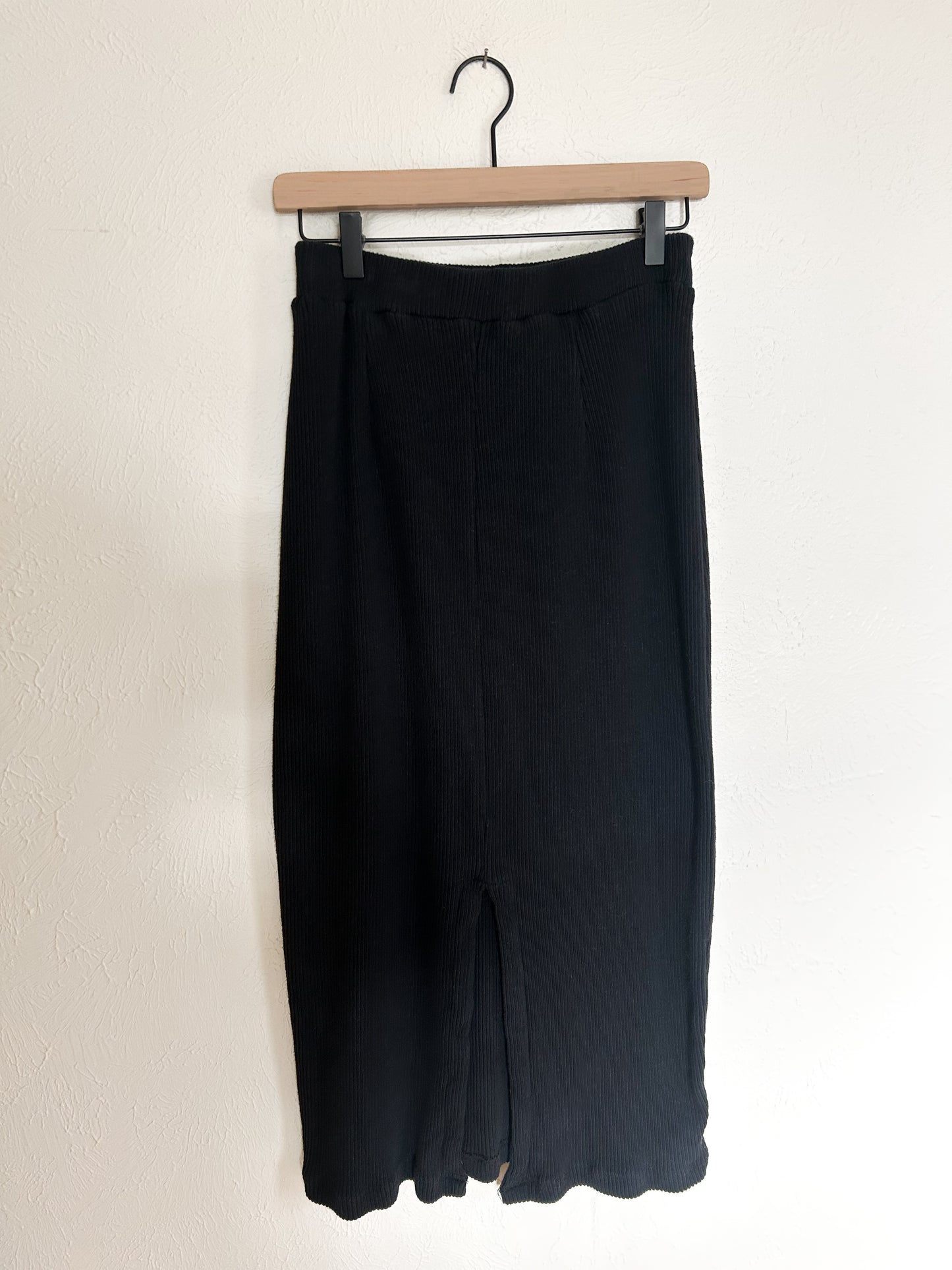 Free People Beach Black Ribbed Skirt (S)
