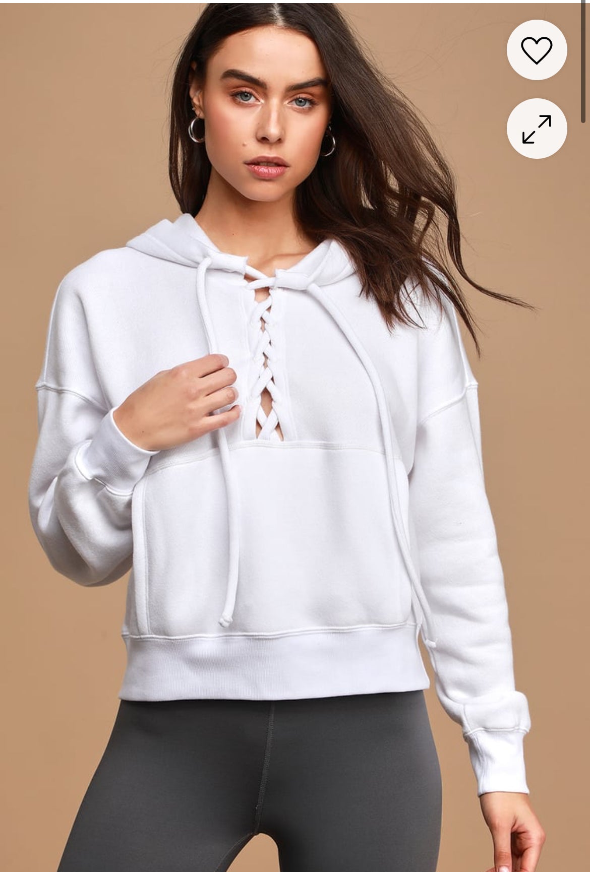 Free People Movement ‘Believe It’ Lace Up Hoodie (S)