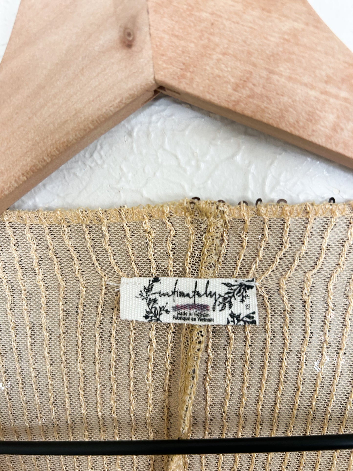 Free People ‘Gold Rush’ Sequin Long Sleeve Top (S)