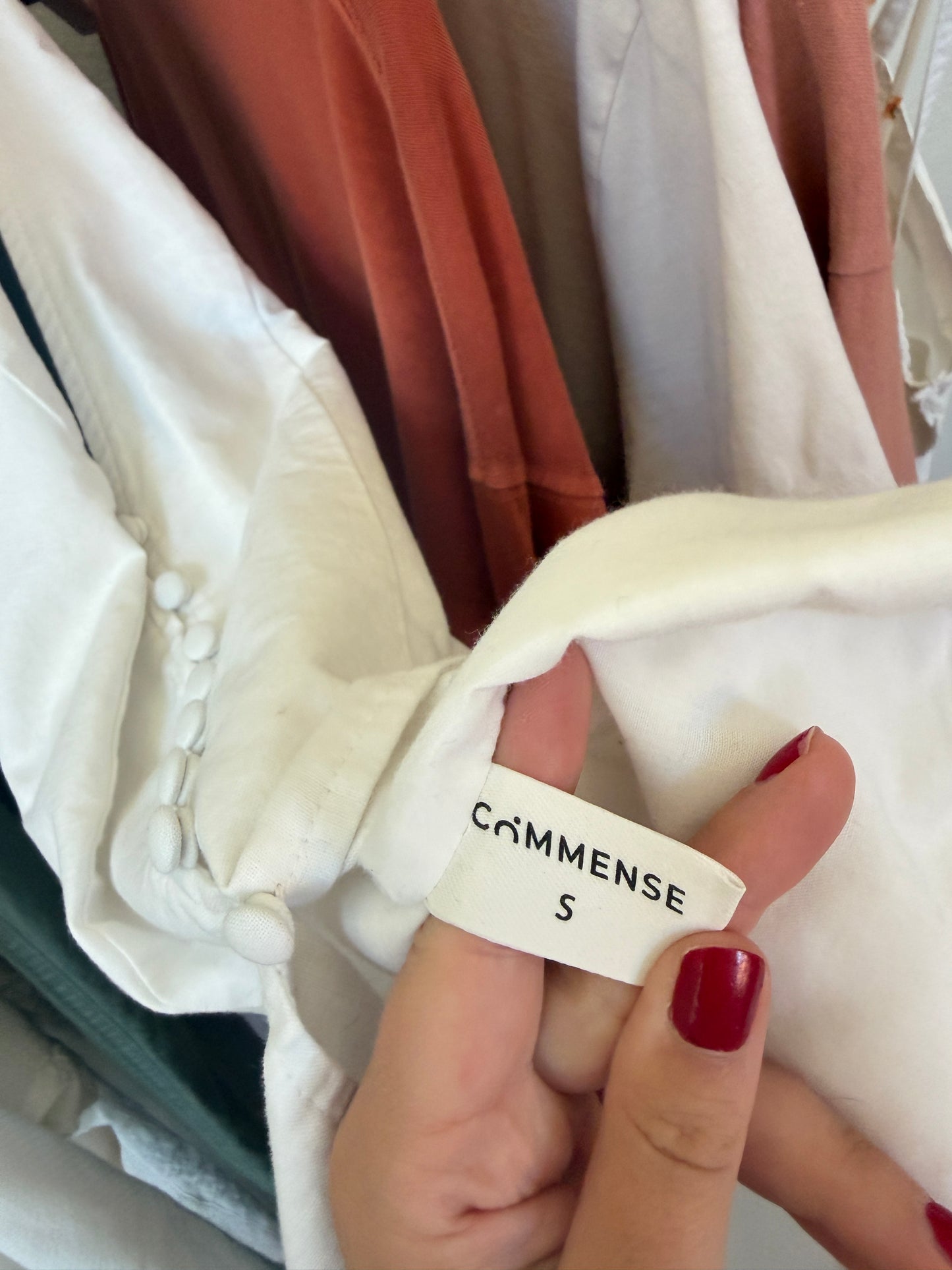 Commense White Button Halter Tank (S)