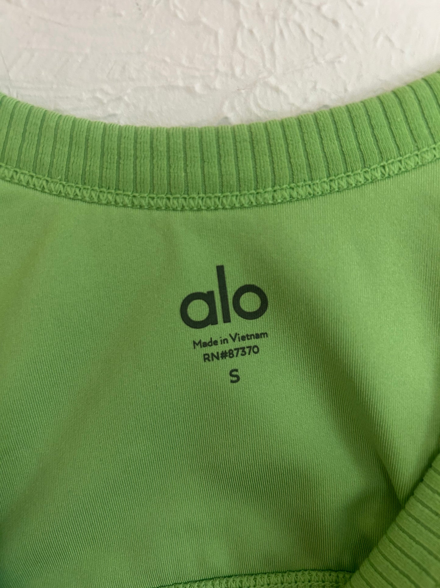 Alo Green Ribbed Sports Bra (S)