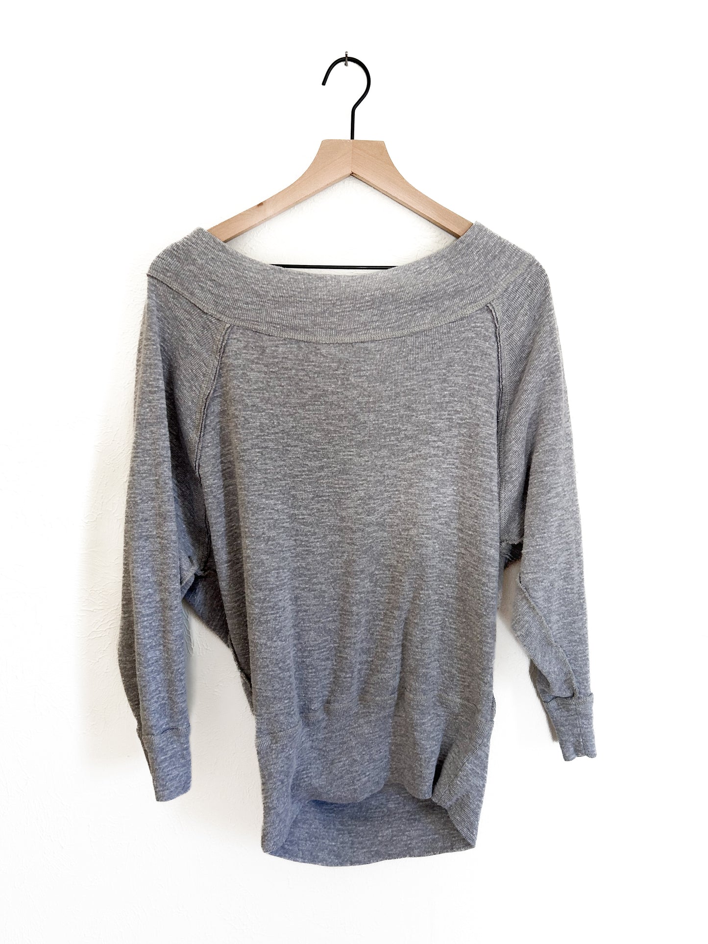 Free People ‘Palisades’ Off the Shoulder Grey Top (S/M)