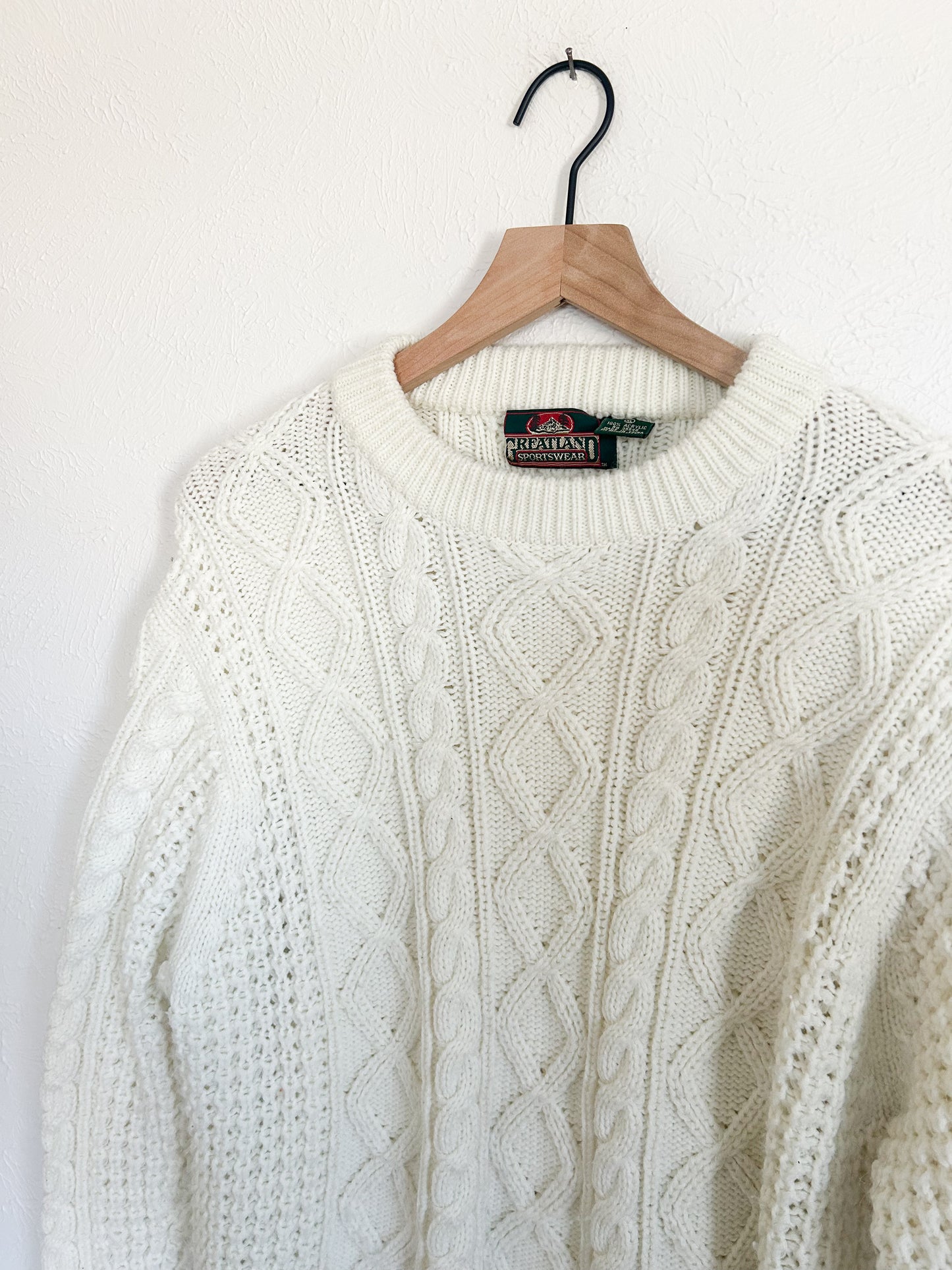 Vintage Cable Knit Sweater (L)