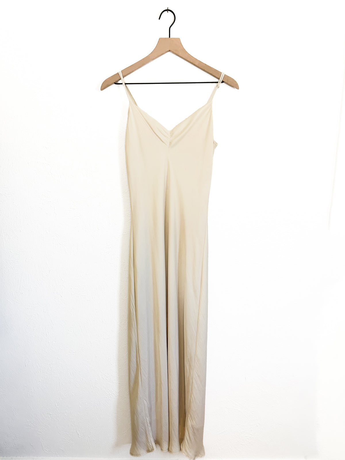 White Silky Maxi Dress (M)