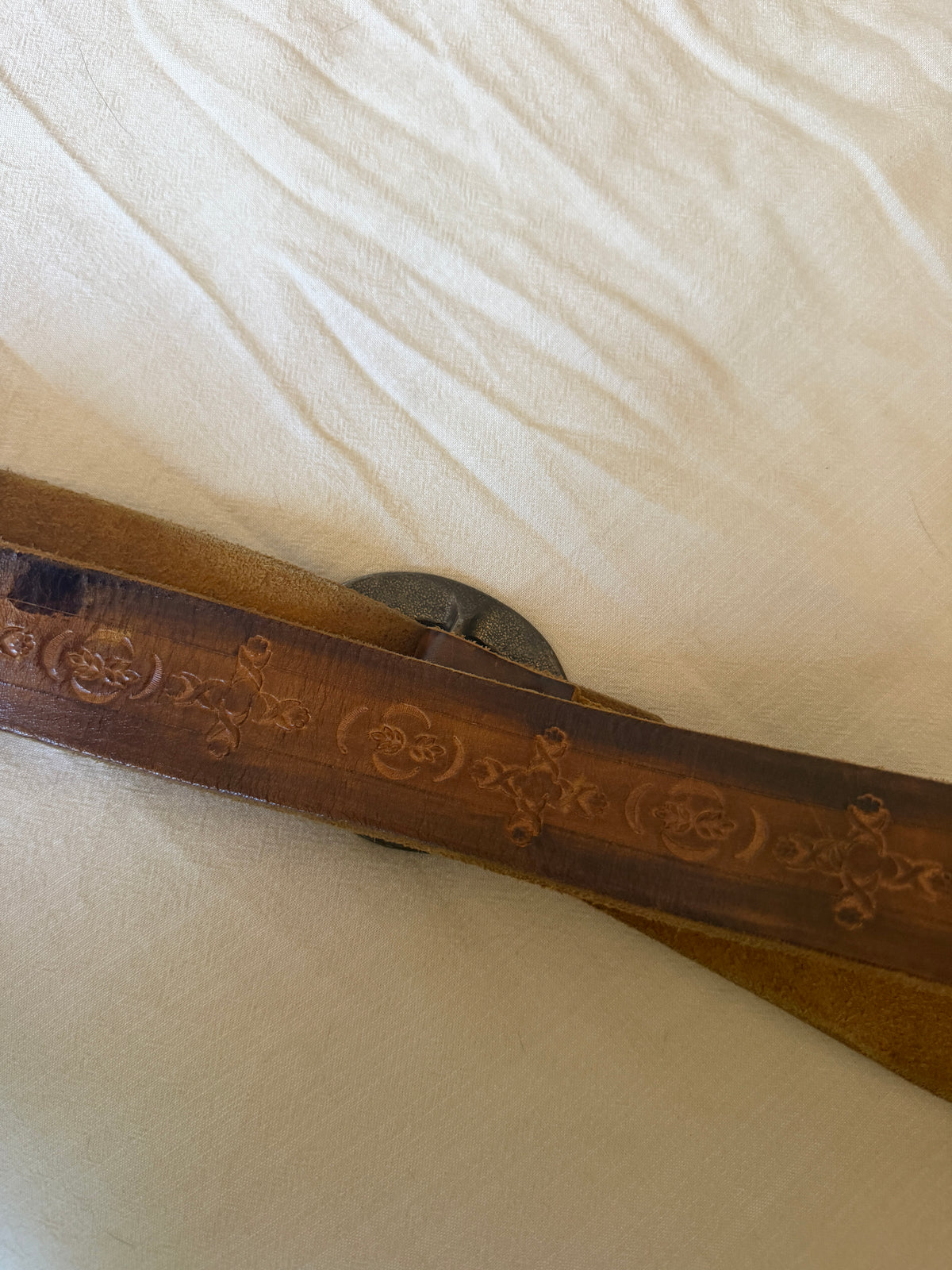 Vintage Leather Tooled Belt