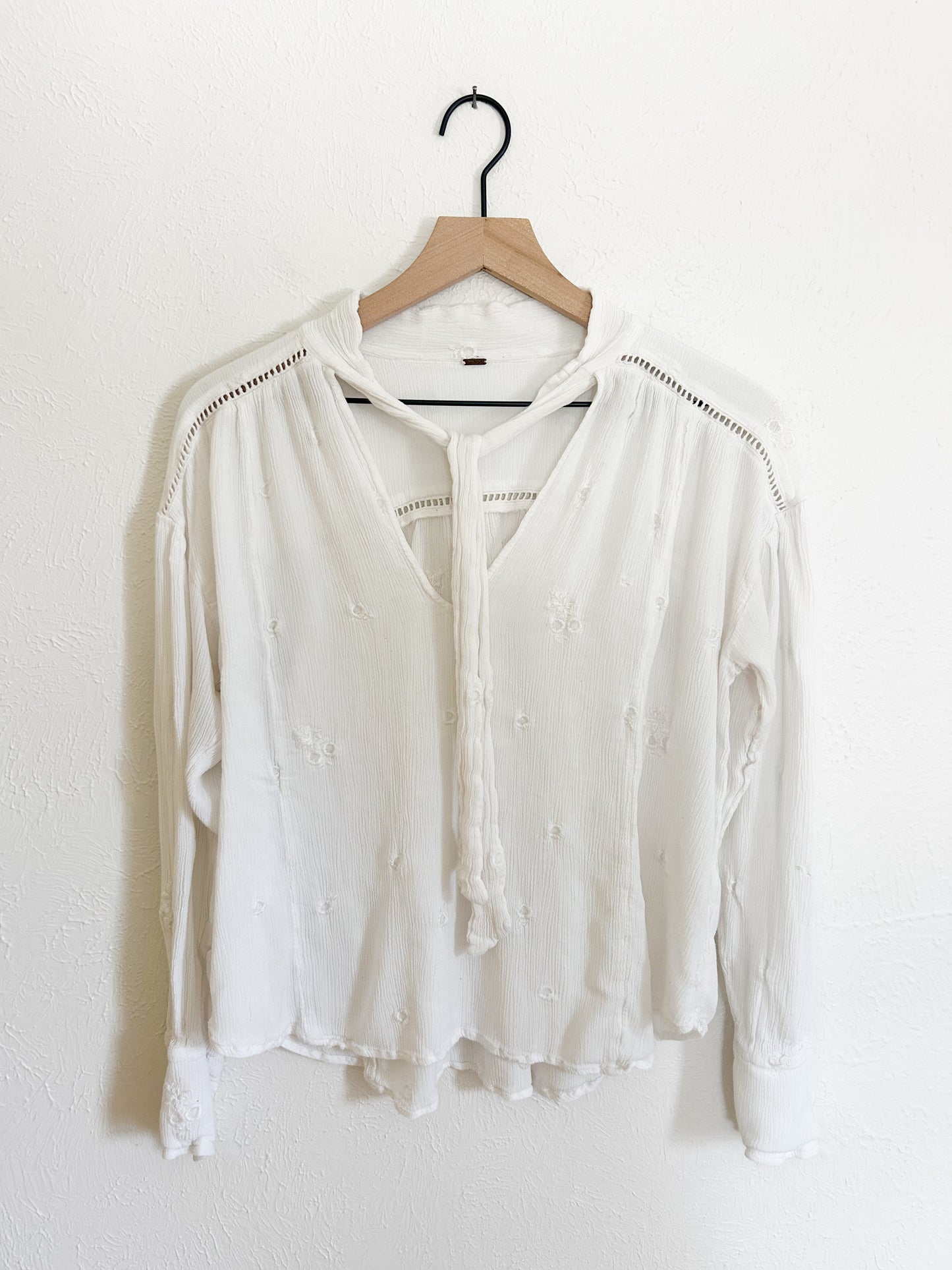 Free People ‘Wishful Moments’ Tie Neck Blouse (S)
