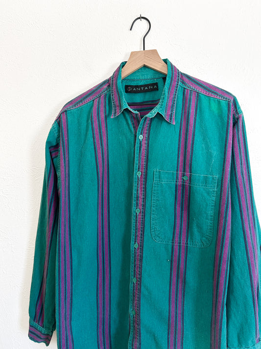 Vintage Striped Teal & Purple Long Sleeve (L)