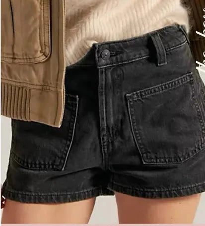 Free People Black Denim Short (25)