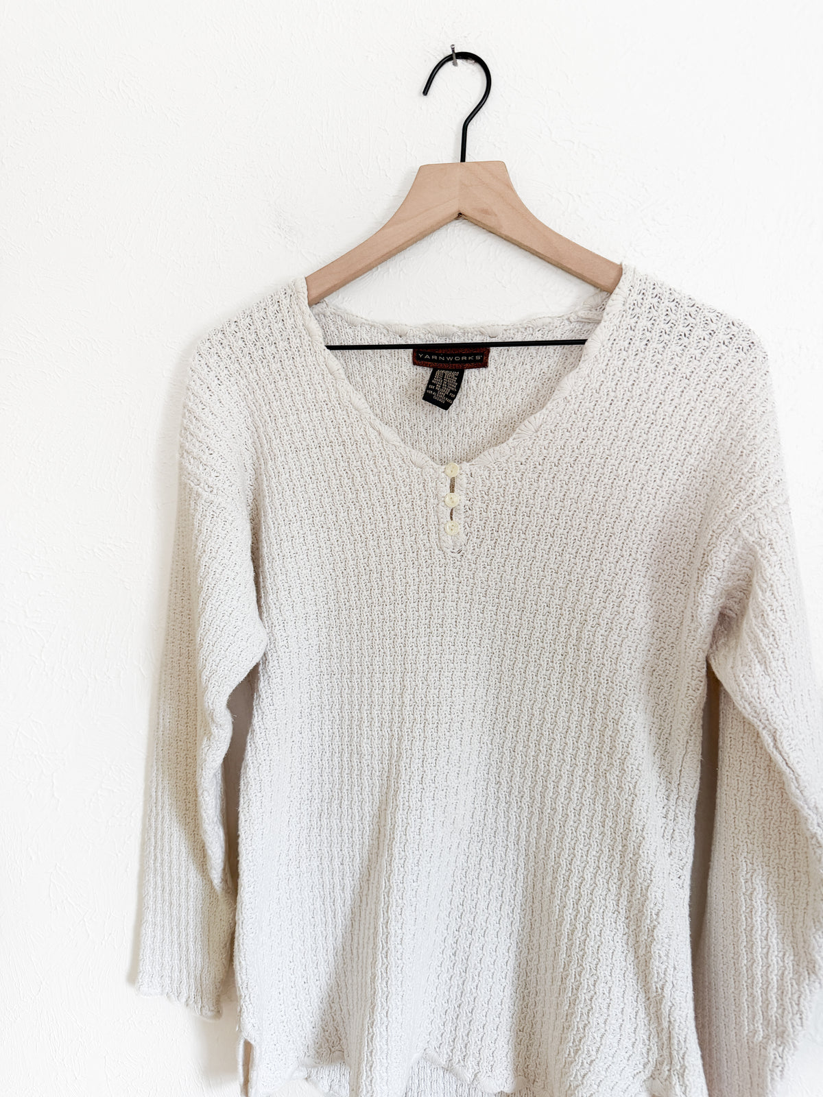 Vintage White Knit Sweater (M)