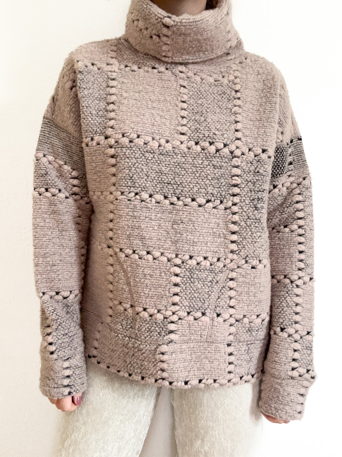 Prana Pink & Grey Turtleneck (M)