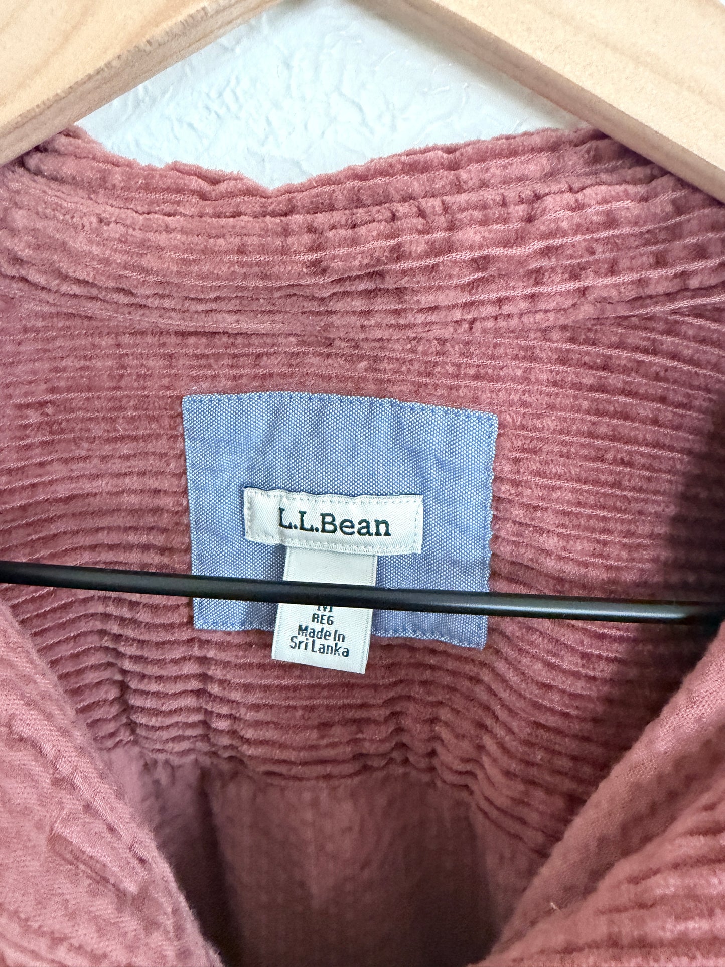 LL Bean Mauve Corduroy Shirt (M)