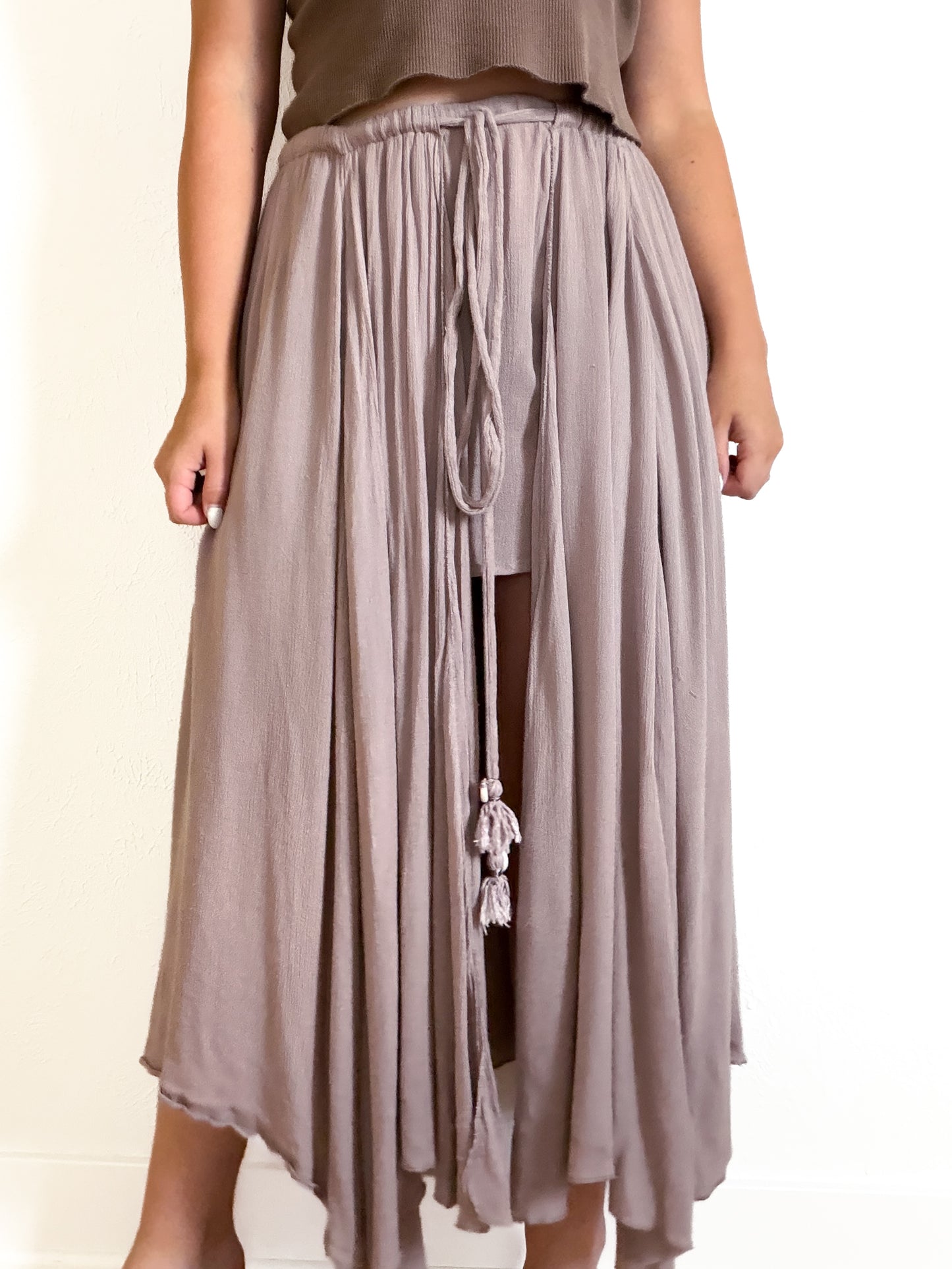 Free People Mauve Tiered Seashell Skirt (S)
