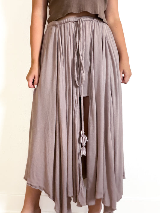 Free People Mauve Tiered Seashell Skirt (S)