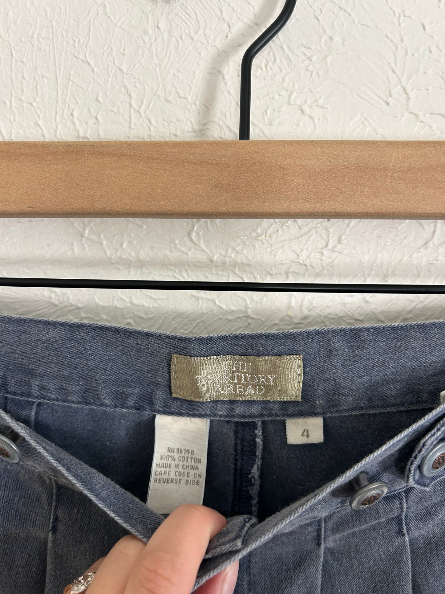 Territory Ahead Navy High Waisted Vintage Shorts (4)