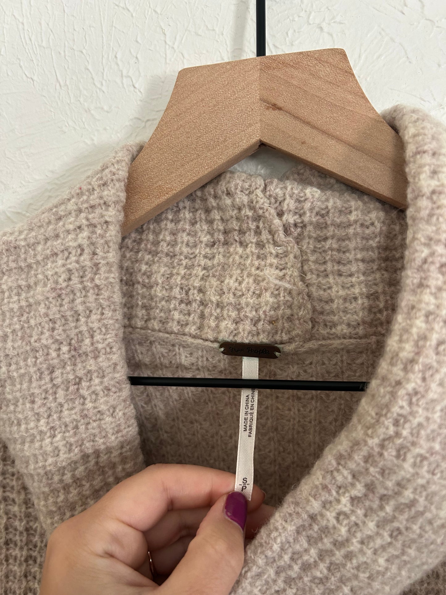 Free People ‘Sidewinder’ Waffle Knit Wool Sweater (S)