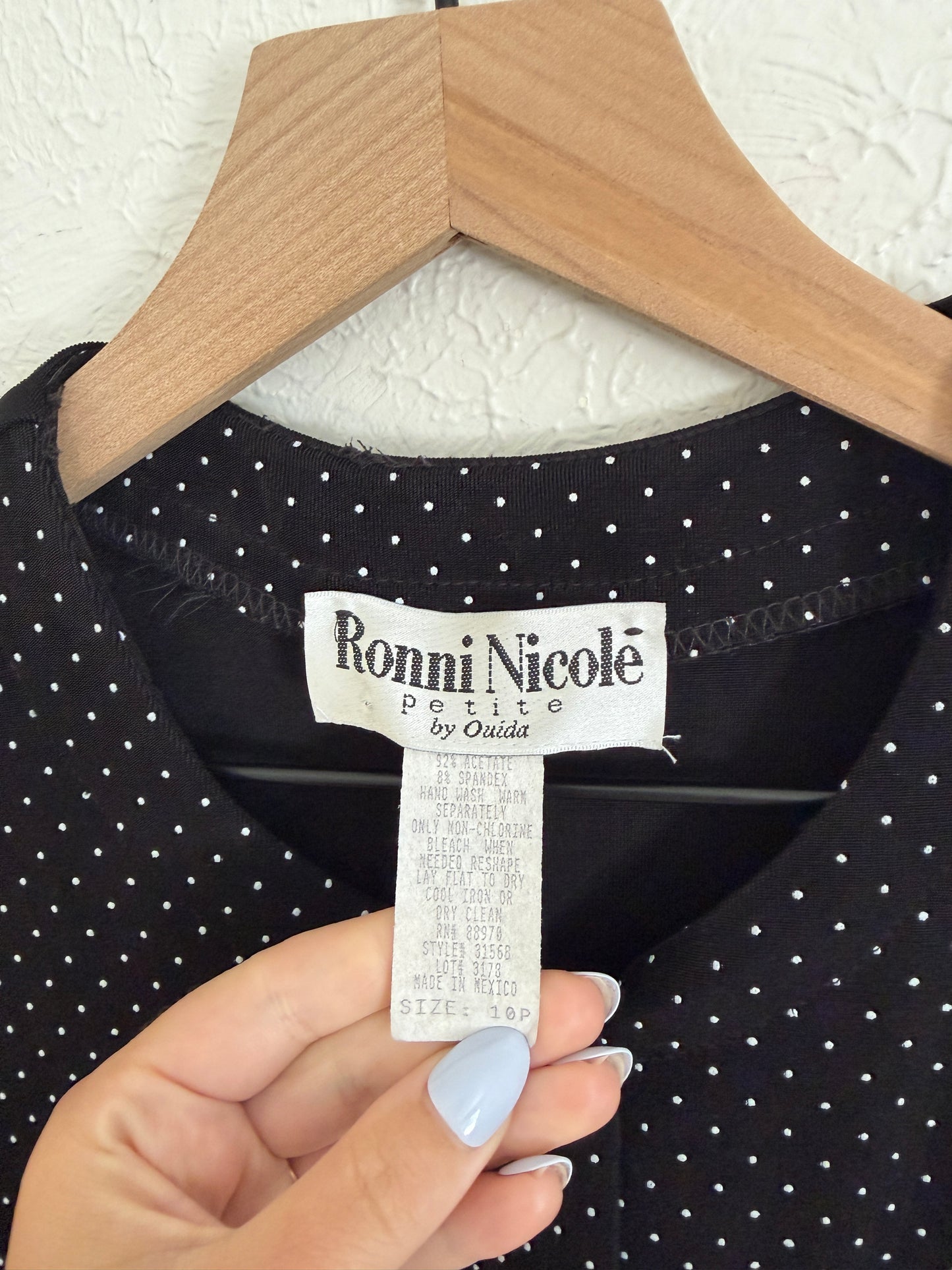 Ronni Nicole Polka Dot Vintage Cropped Cardigan (M)